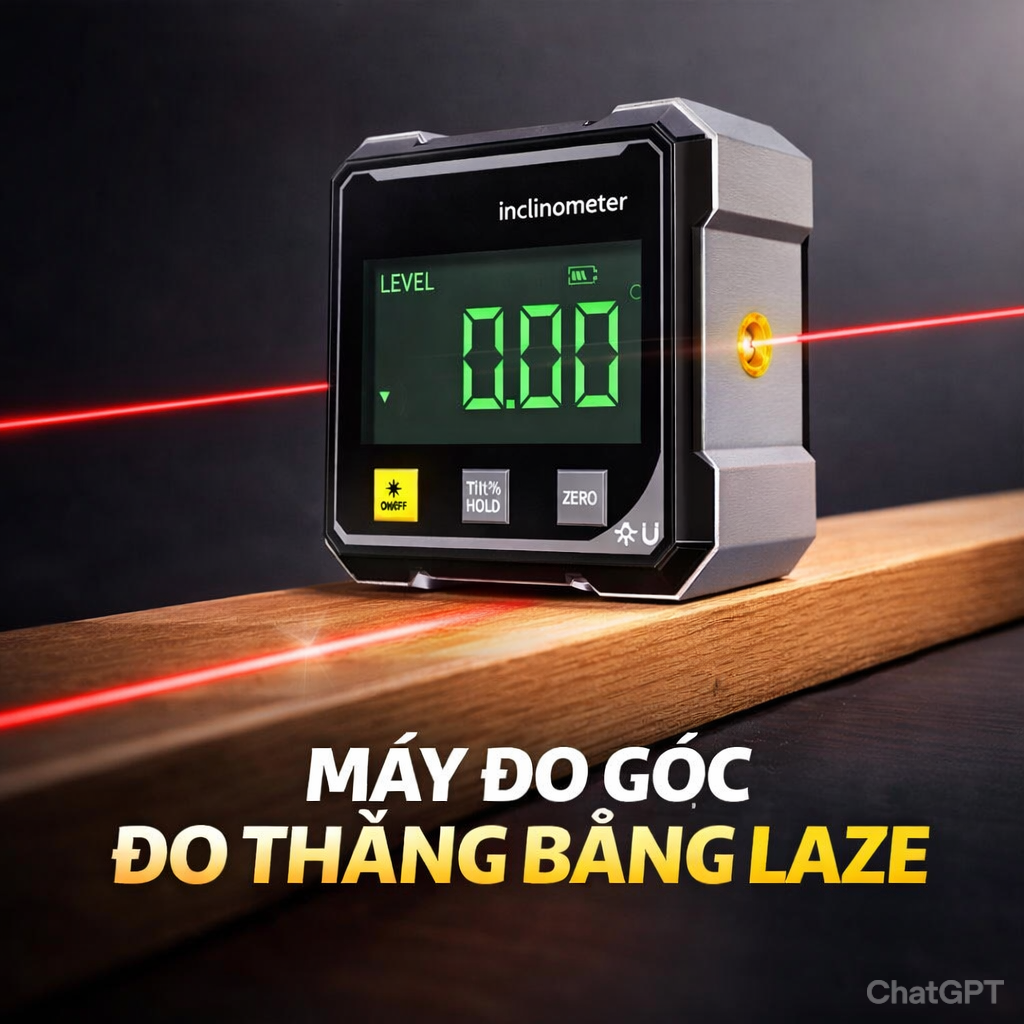 Máy Đo Thăng Bằng Laser Đa Năng – Đo Góc, Đo Nghiêng, Màn Hình LED Dễ Nhìn