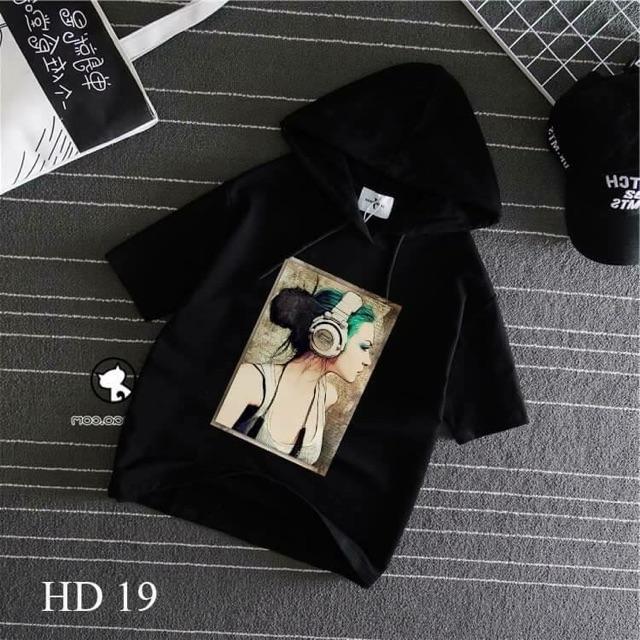 Áo hoodie tay lỡ hoạ tiết hot trends