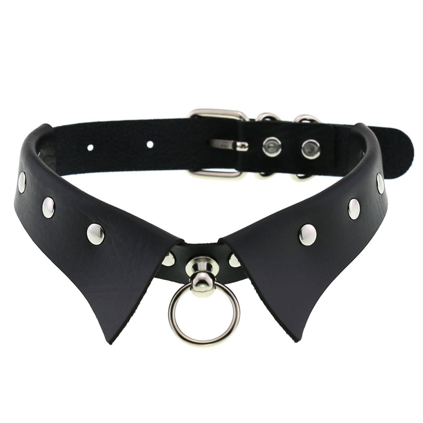 1PC Women Collar Choker Necklace Punk Goth PU Leather