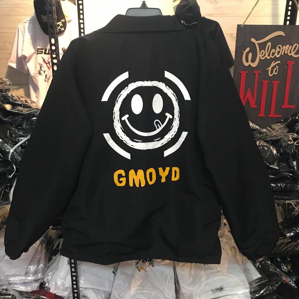 Áo Khoác Dù BOMBER GMOYD Varsity Mặt Cười Unisex Form Rộng Nam Nữ Ulzzang