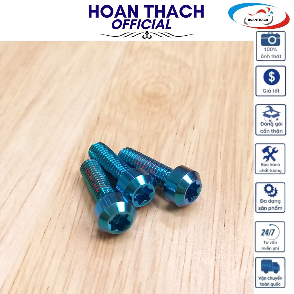 Ốc Gr5 Titan 6L20 Trụ Xanh Dùng cho nhiều dòng xe  SP010567 (giá 1 con)