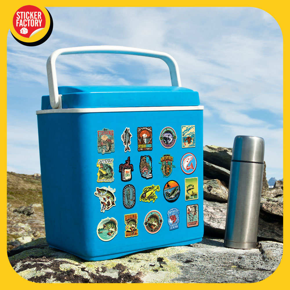 Fishing - Set 100 sticker decal hình dán dễ thương - STICKER FACTORY