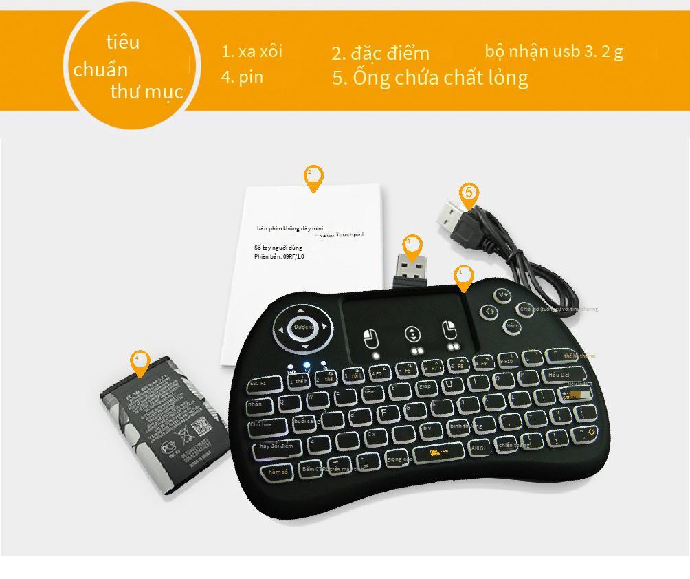 Giá thấp nhất Bàn phím có đèn nền H9 bàn phím không dây mini Chuột bay chuột bay điều khiển từ xa USB2.4GHz