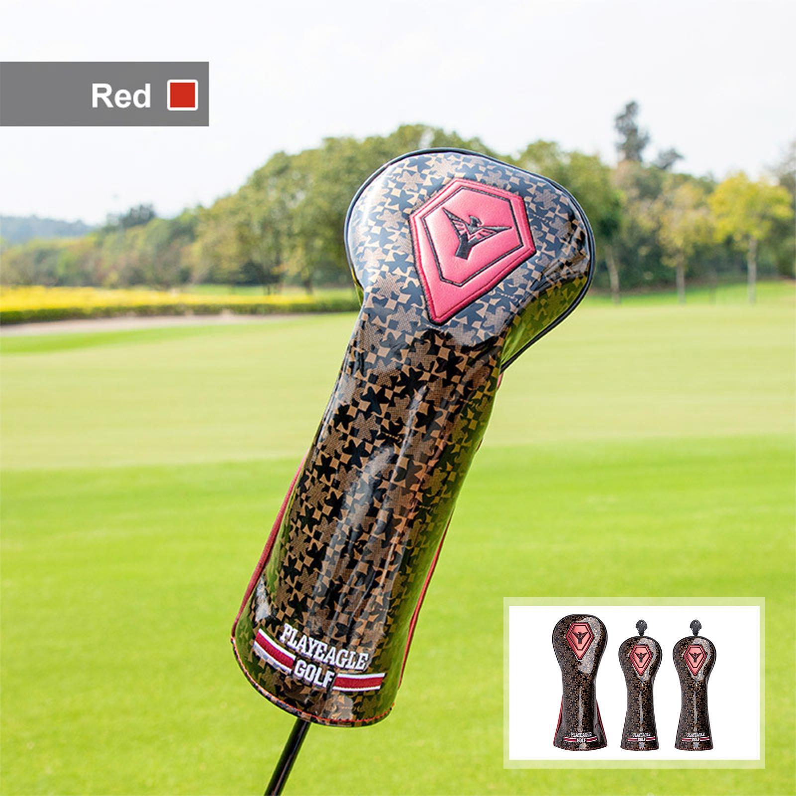 3pcs Golf Head Cover with Interchangeable Number Tag Headcover Guard for Driver Fairway Woods