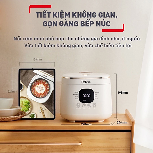 Nồi cơm điện tử Tefal Rice Mate Mini 0.7 lít RK515168 - Hàng chính hãng