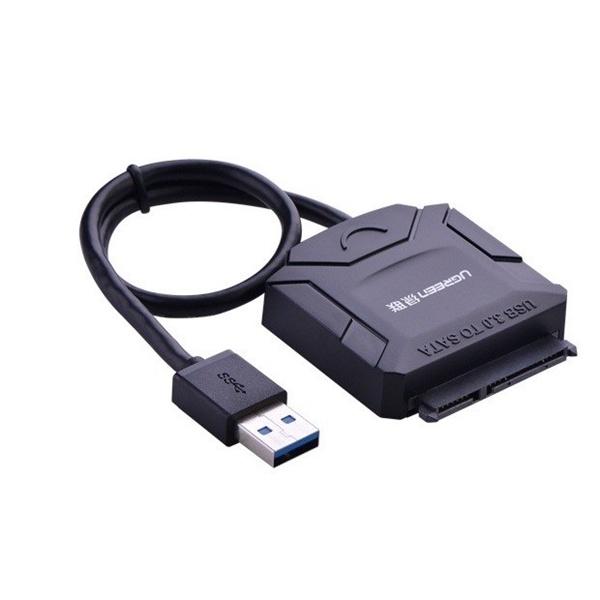 Dây chuyển đổi USB 3.0 sang SATA dài 25cm Ugren kèm nguồn 12V