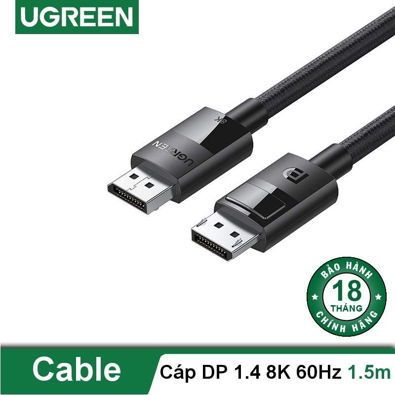 Cáp DisplayPort 1.4 8K 60HZ dây bện dài 1-3m cao cấp UGREEN DP114 hàng chính hãng