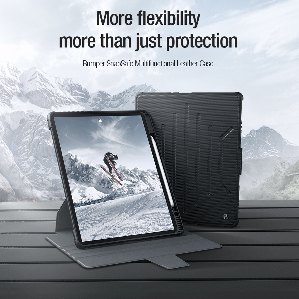 BAO DA DÀNH CHO IPAD PRO M2 12.9 2022 - M1 12.9 2021 - 12.9 2020 NILLKIN BUMPER SNAPSAFE NAM CHÂM HÍT ĐA NĂNG