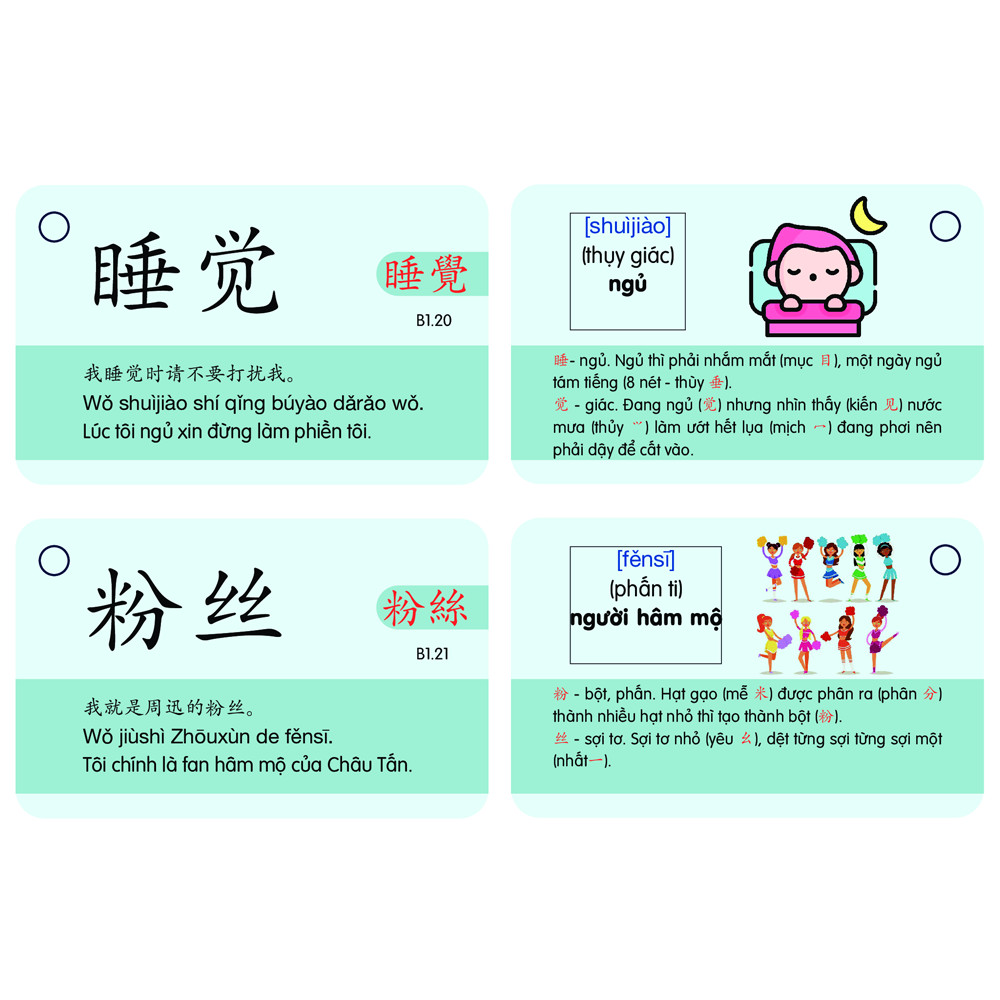 Flashcard - Flashcard Tiếng Trung - Thẻ Học Từ Vựng Tiếng Trung 34 - Phạm Dương Châu (Phiên bản có hình ảnh)