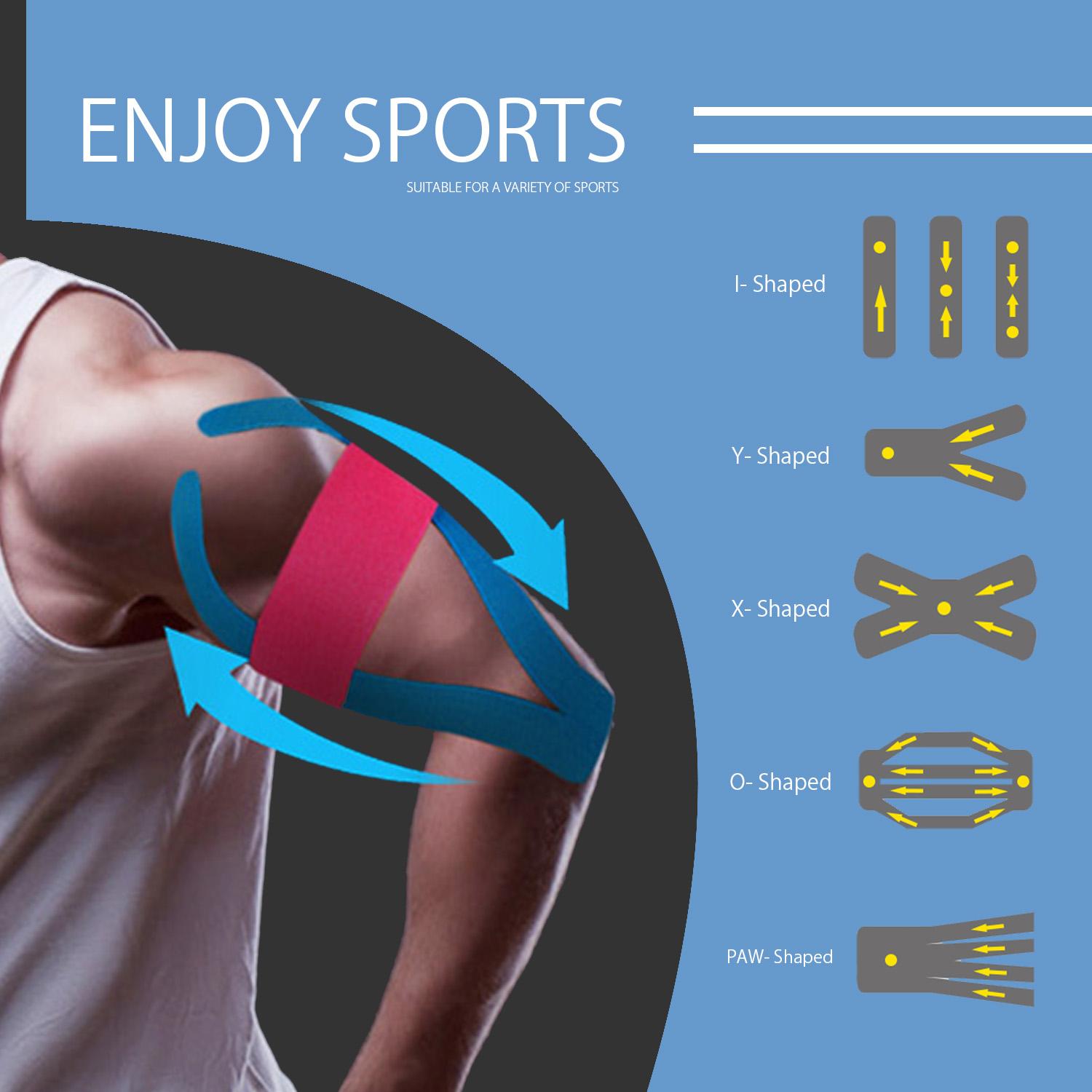 SKDK Kinesiology Băng Thoáng Khí Chống Nước Thể Thao Phục Hồi Băng Thể Thao Thể Dục Bóng Đầu Gối Giảm Đau Cơ Truy Cập Color: Skin Size: 5cm X 5Meter