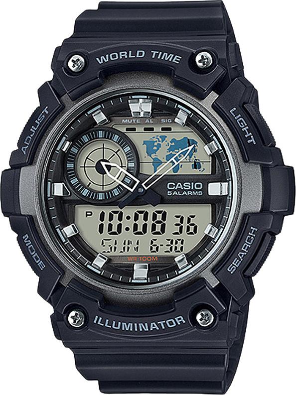 Đồng Hồ Nam Dây Nhựa Casio AEQ-200W-1AVDF (51mm) - Đen