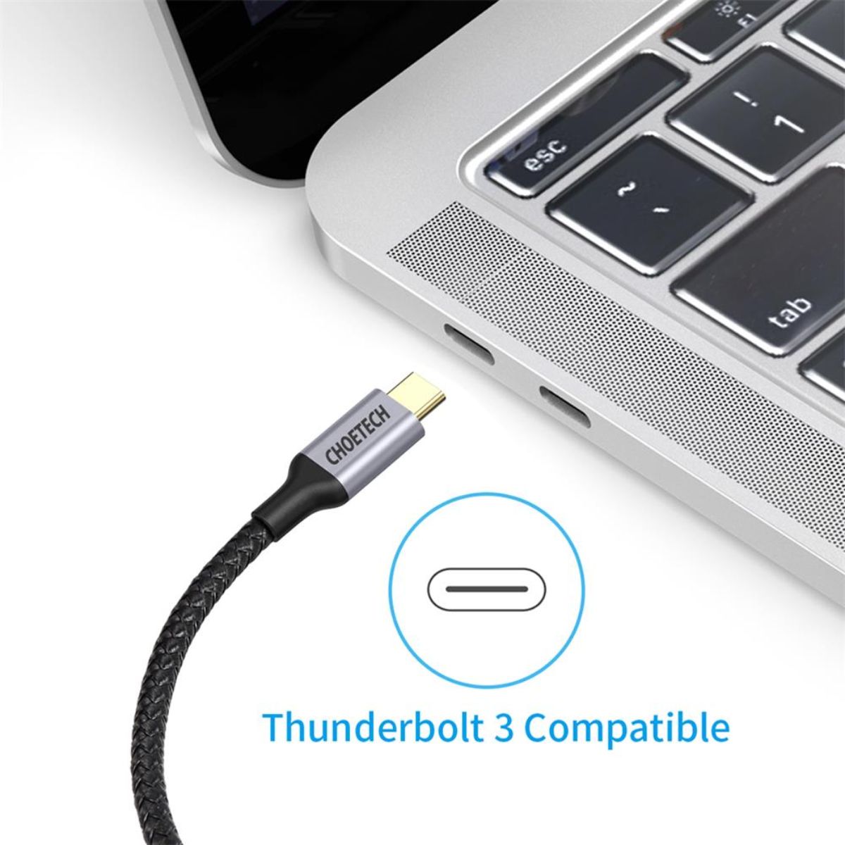 Cáp chuyển Type C sang HDMI 4K@60Hz Choetech XCH-1804 tương thích Thunderbolt 3 dài 1.8M