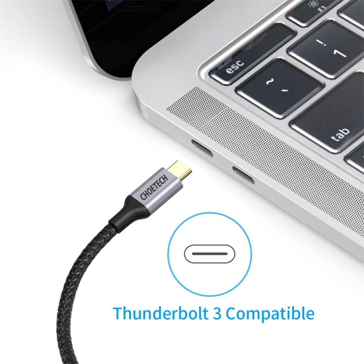 Cáp chuyển Type C sang HDMI 4K@60Hz Choetech XCH-1804 tương thích Thunderbolt 3 dài 1.8M (Hàng chính hãng)