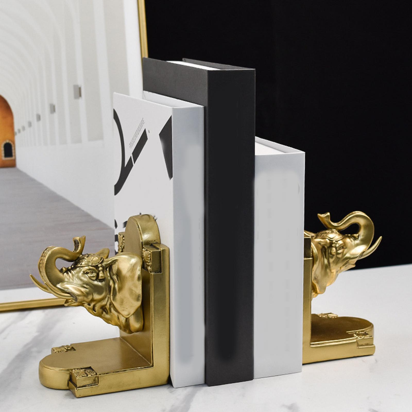 Decorative Bookends Book Stopper Non Skid Bookrack Home Decor Resin Book Ends Book Support for School Desk Living Room Bedroom Vinyl Records