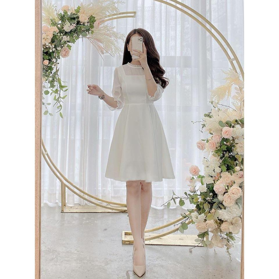 Đầm trắng tay voan dáng xòe nhẹ dễ thương Missy dress RE