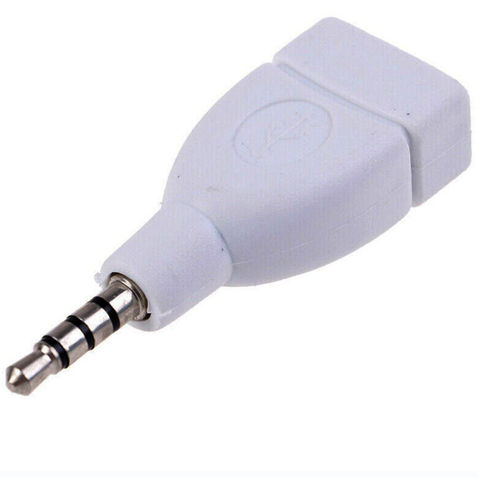 2x 3.5mm Male Audio AUX   to USB 2.0 Type A Female OTG Converter Cable