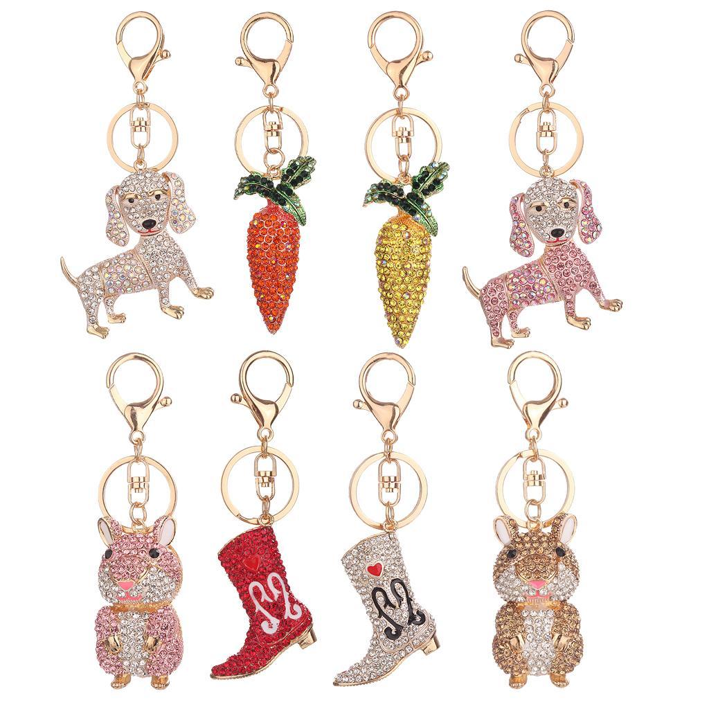 Key Chian Purse Bag Crystal 8 Styles Keyring Keychain Charm Pendant Gift