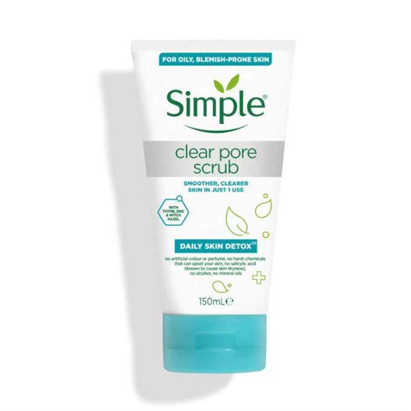 Tẩy da chết Simple Daily Skin Detox Clear Pore Scrub 150ml