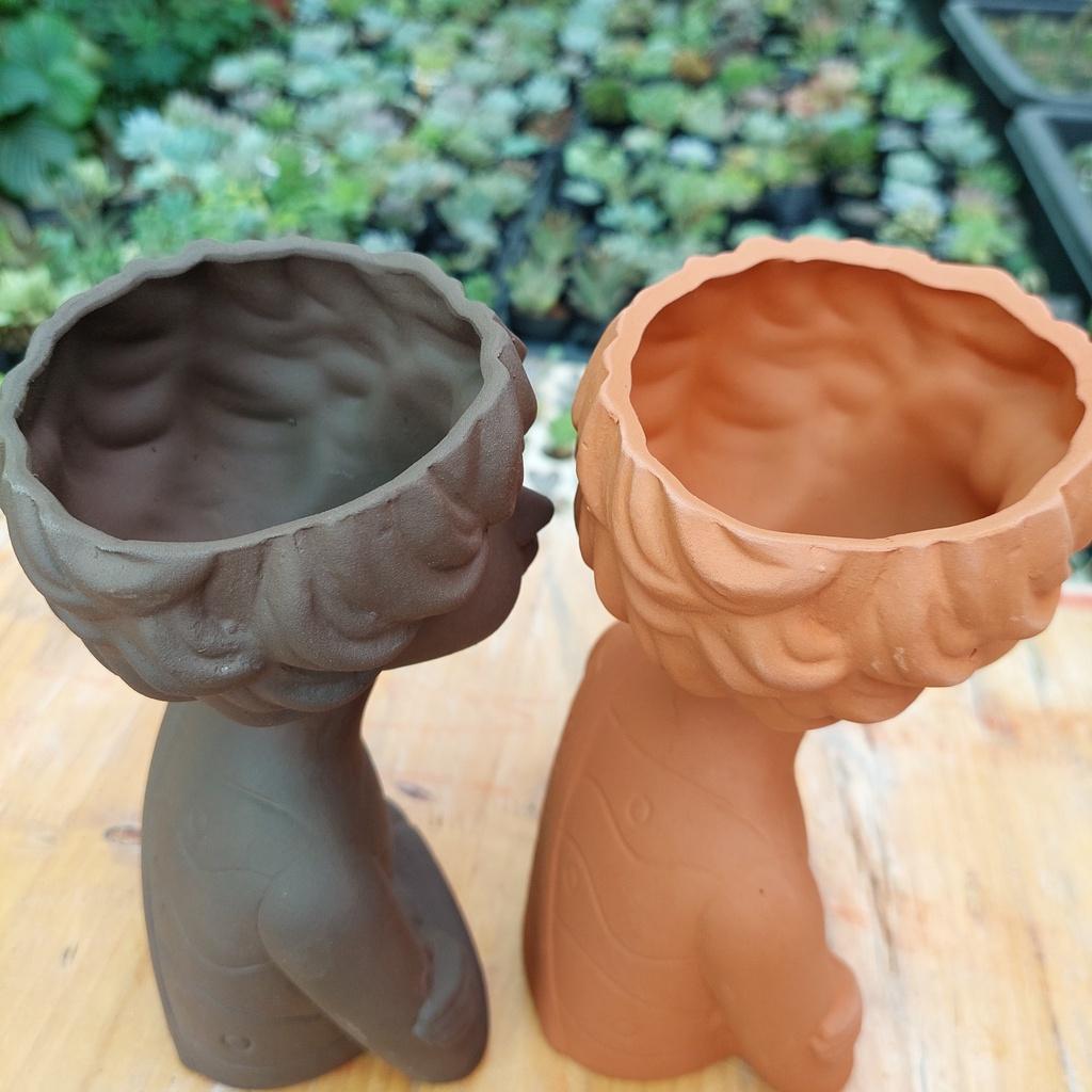 Chậu đất nung Bình Dương - Tomboy, miệng chậu 7cm, chiều cao 20cm