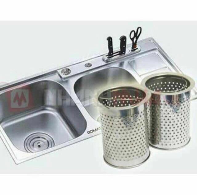 Dụng Cụ Lọc Rác Bồn Rửa Chén Inox Lồng Sâu Có Quai Cầm