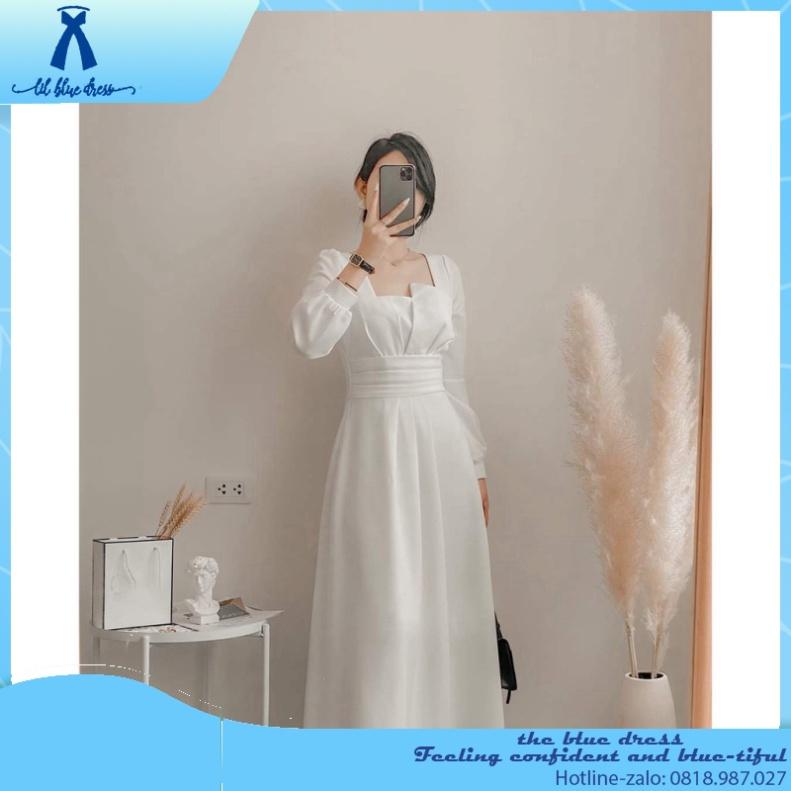 QUẢNG CHÂU CAO CẤP Đầm dự tiệc xòe tay phồng cách điệu Julliet Dress  lady xanh bigsize công