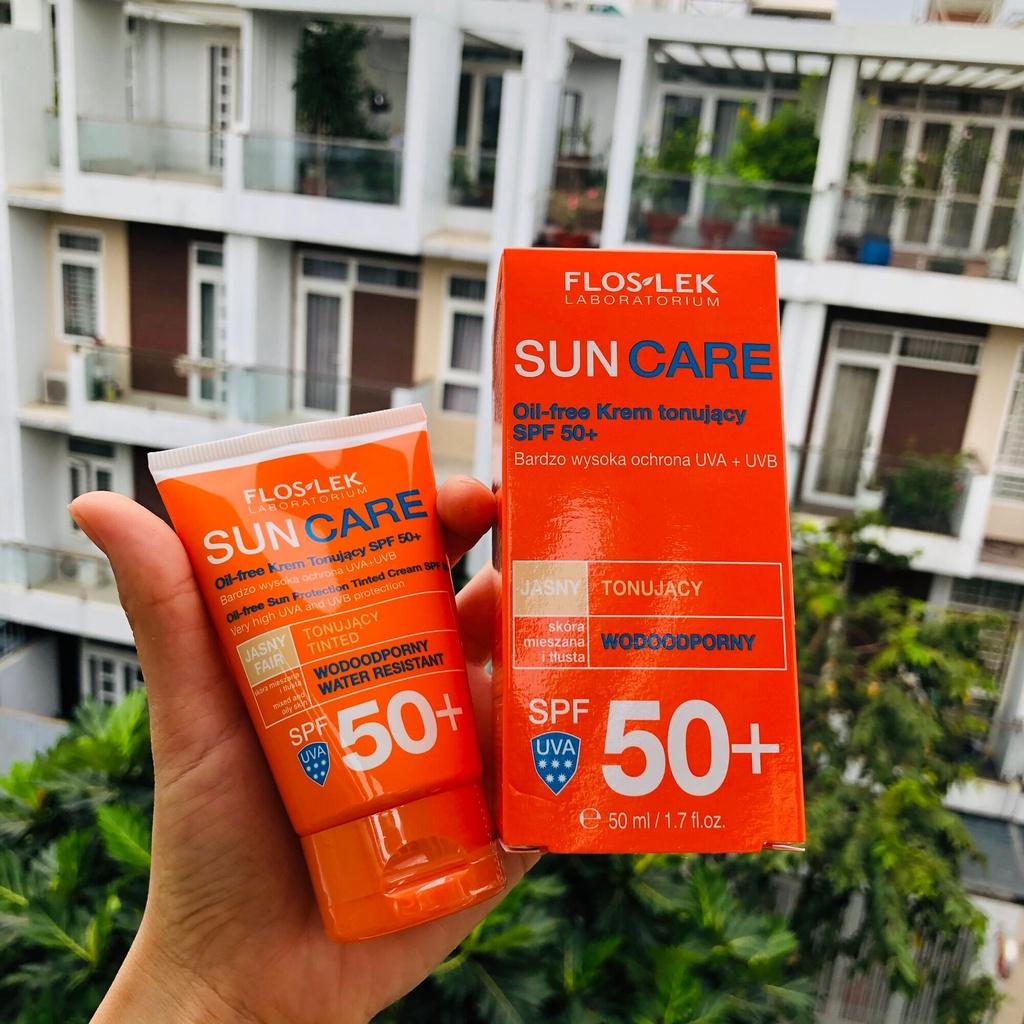 Kem chống nắng kiềm dầu Floslex Sun Care Oil Free Sun Protection Tinted Cream 50ml Floslek Suncare