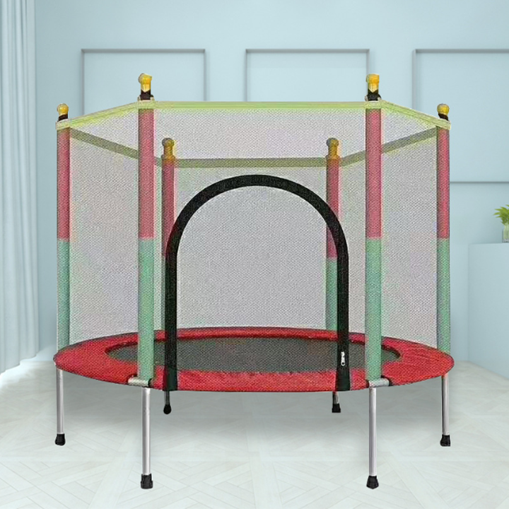 Nhà Nhún Nhảy Cho Bé - Nhà Nhún Cho Bé - Nhà Nhún Lò Xo Cho Bé Kích Thước 140 x 122cm, Khung Thép Cường Lực Chắc Chắn