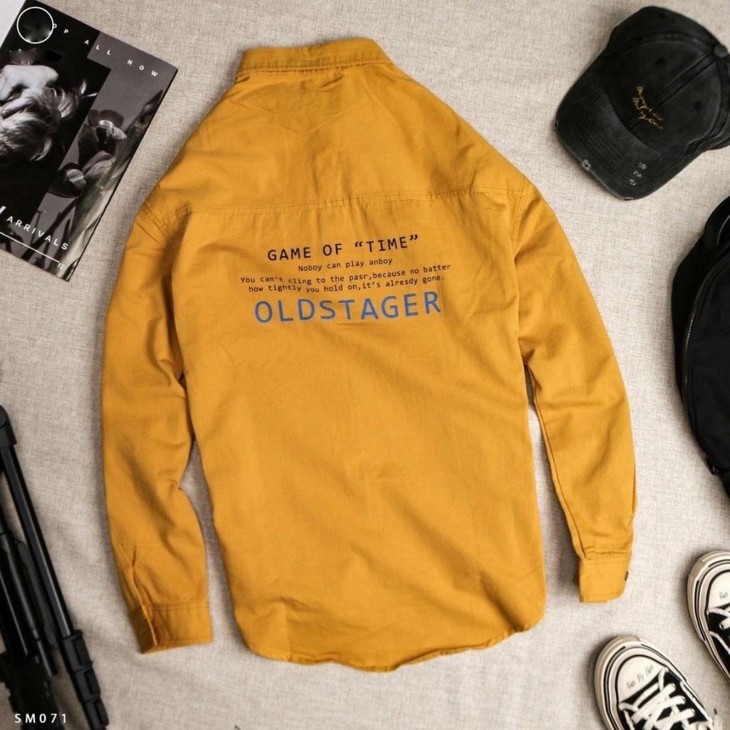 Áo sơ mi nam dài tay phối chữ trước sau trẻ trung, nam tính Mã A259 TOP FASHION SHOP