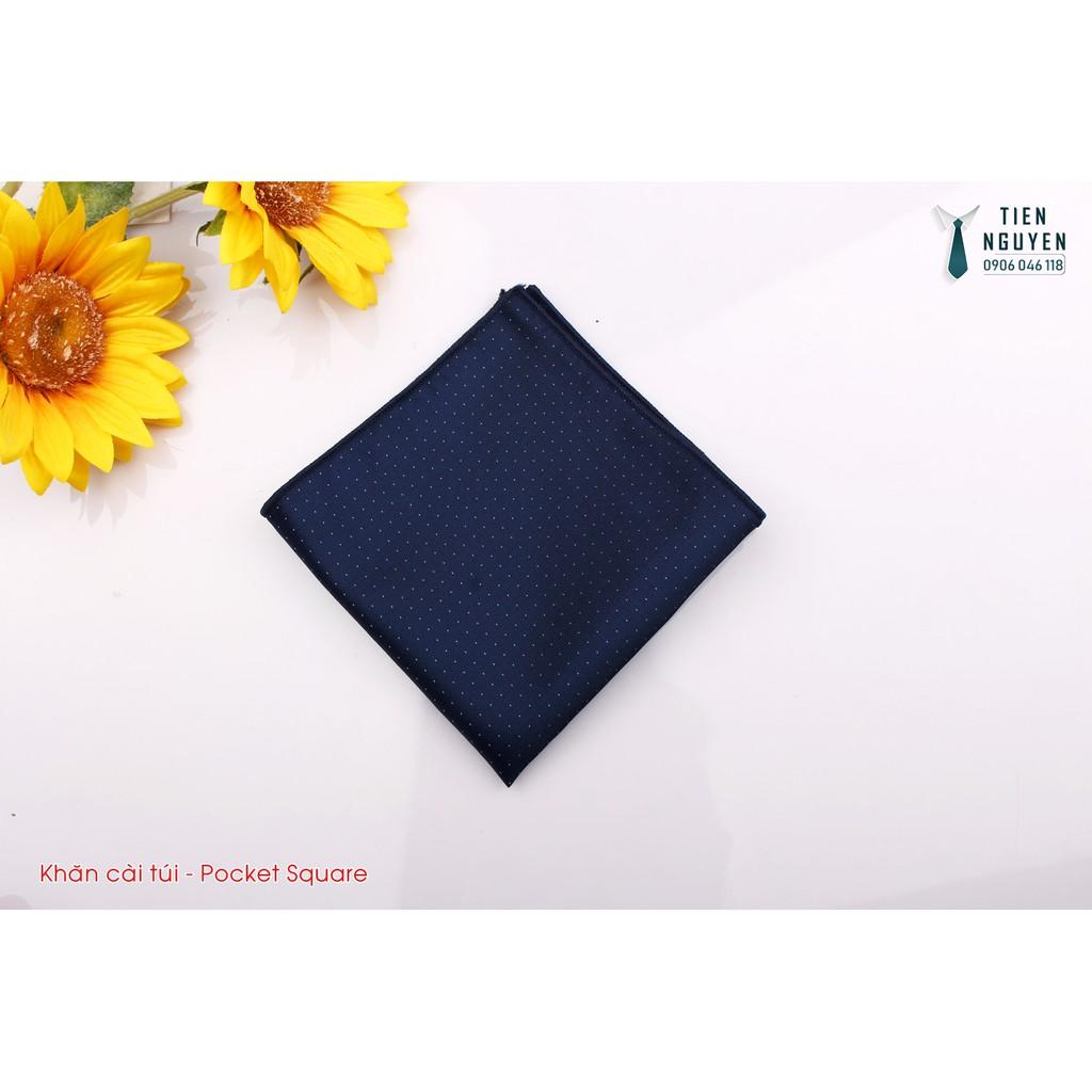 Khăn Cài Túi Áo Vest - Pocket Square - Phụ Kiện Cài Áo xanh đen chấm nhỏ