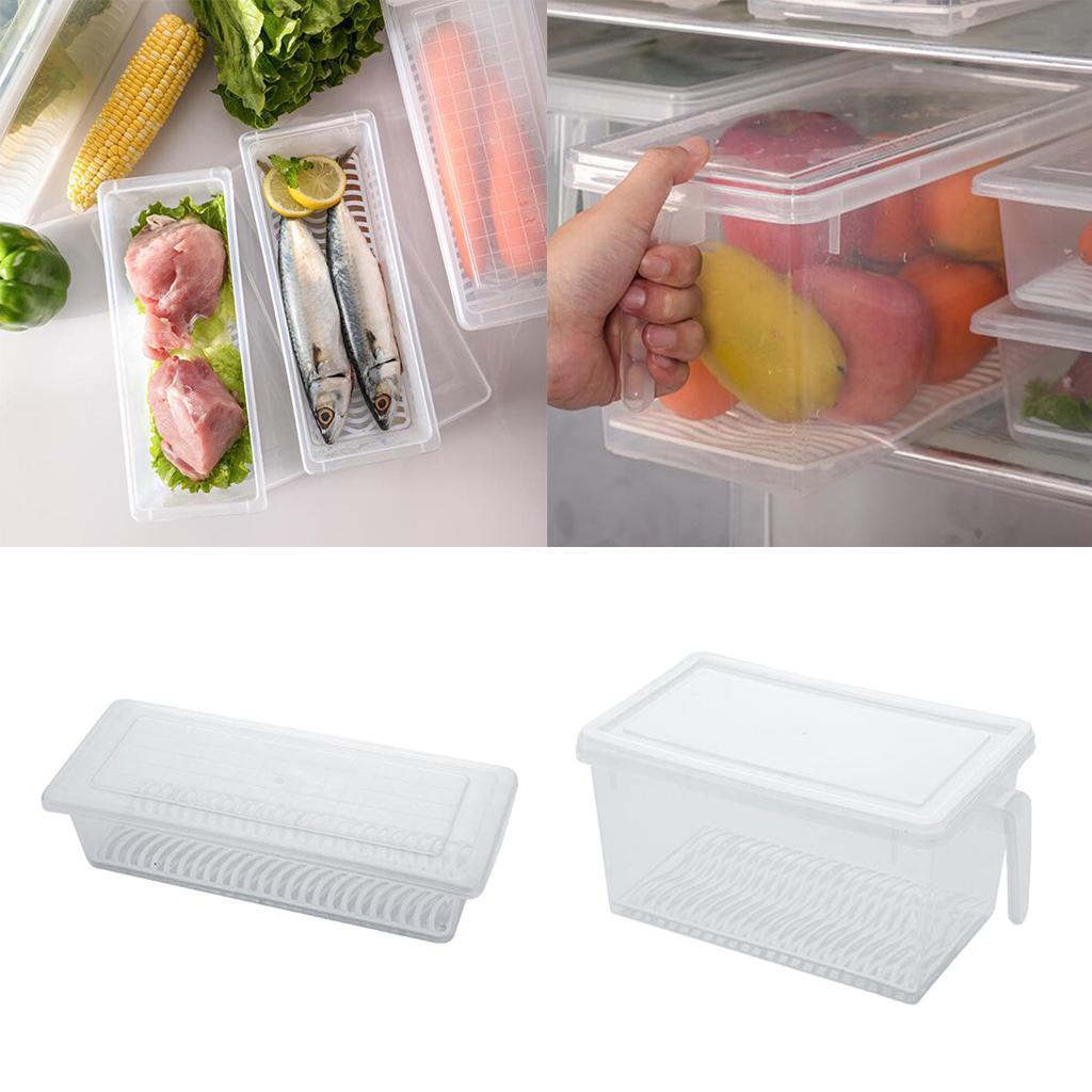 Plastic Food Storage Container Refrigerator Organizer Box with Handle