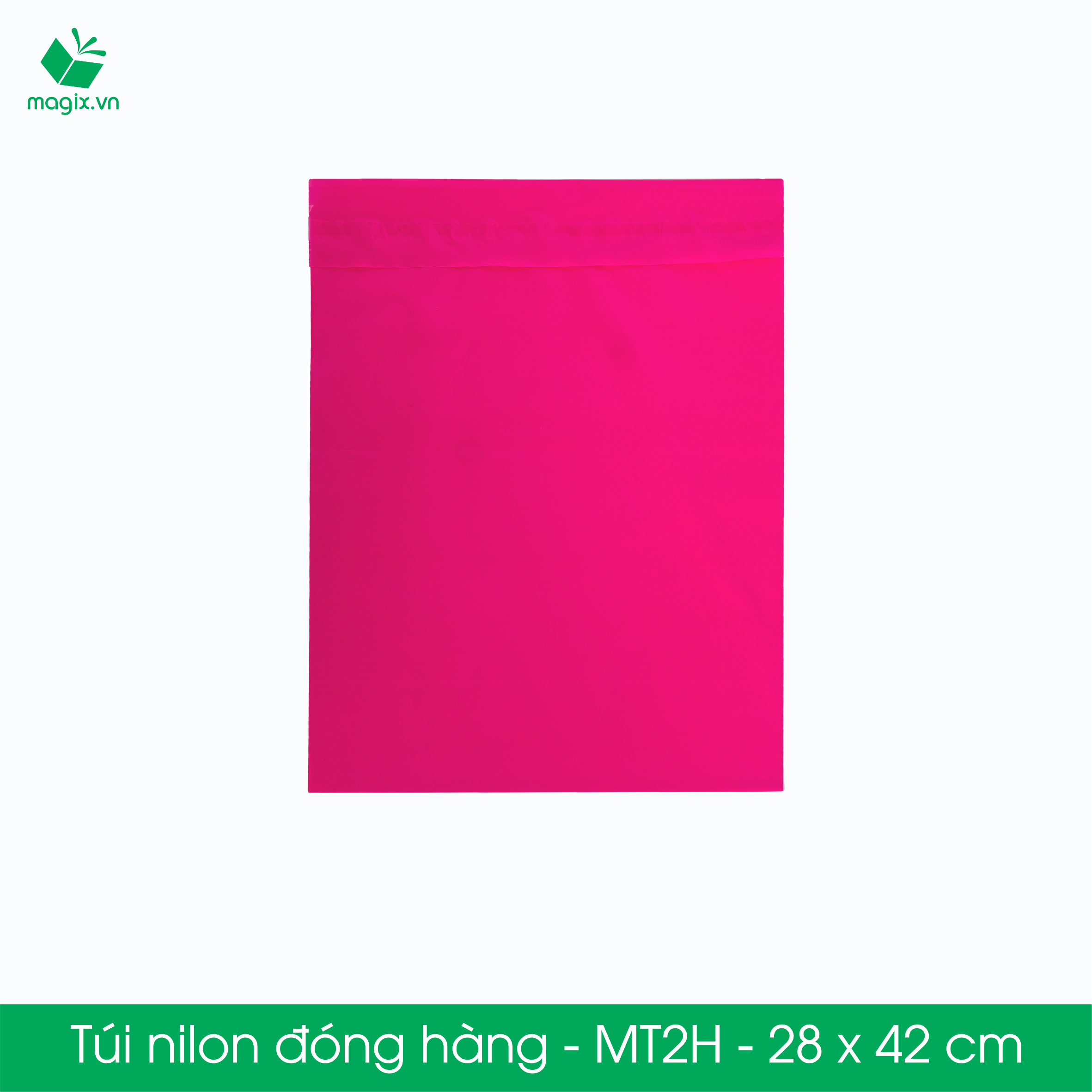 MT2H - 28x42 cm - Túi nilon gói hàng - 300 túi niêm phong đóng hàng màu hồng