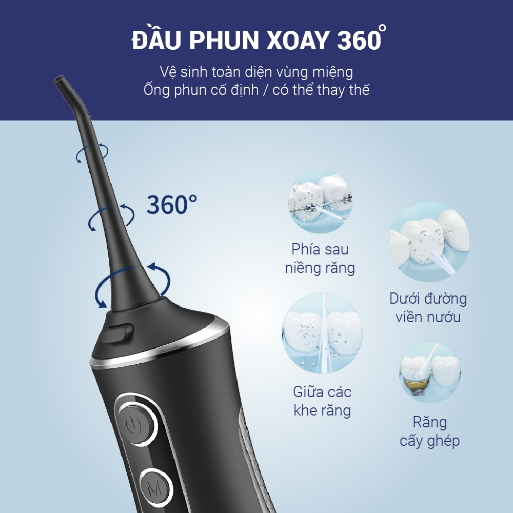 Máy tăm nước cầm tay DZE218B Dozzi (Hàng chính hãng)