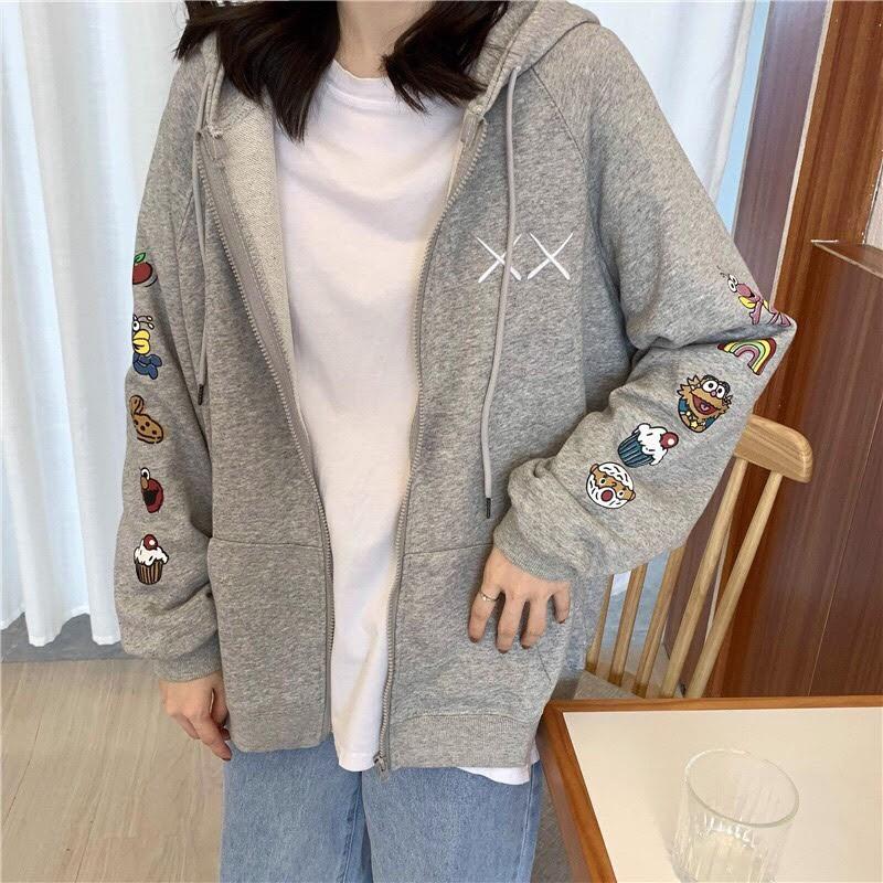 Áo khoác nam nữ nỉ ngoại in tay xx
