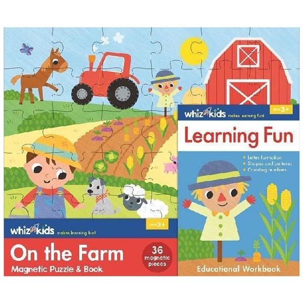 Whiz Kids Magnetic Puzzle And Book - On The Farm