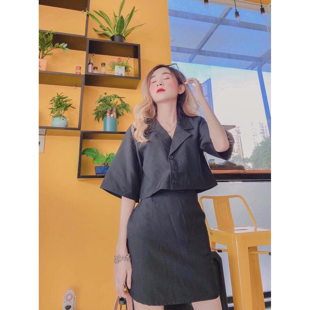 Sét Đồ Bộ Áo Vest &amp; Chân Váy ( Váy Có Túi