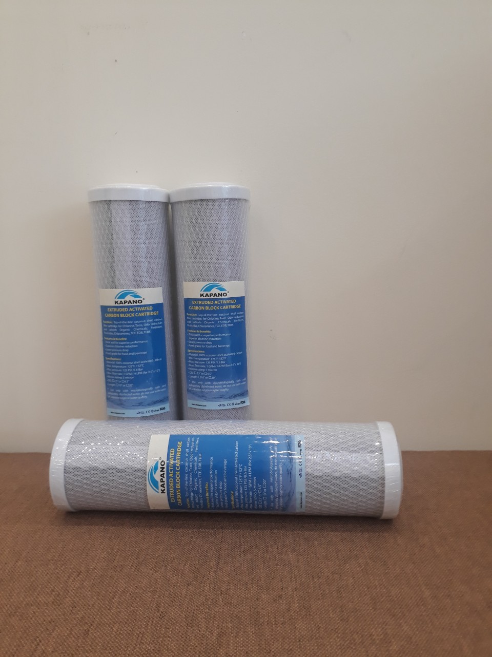 Lõi lọc than hoạt tính khối đặc CTO 10 inch Kapano - Hàng chính hãng
