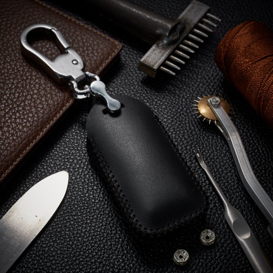 Bao Da Chìa Khóa Ô Tô Mitsubishi Outlander 3 Nút Da Bò Dạng Hộp