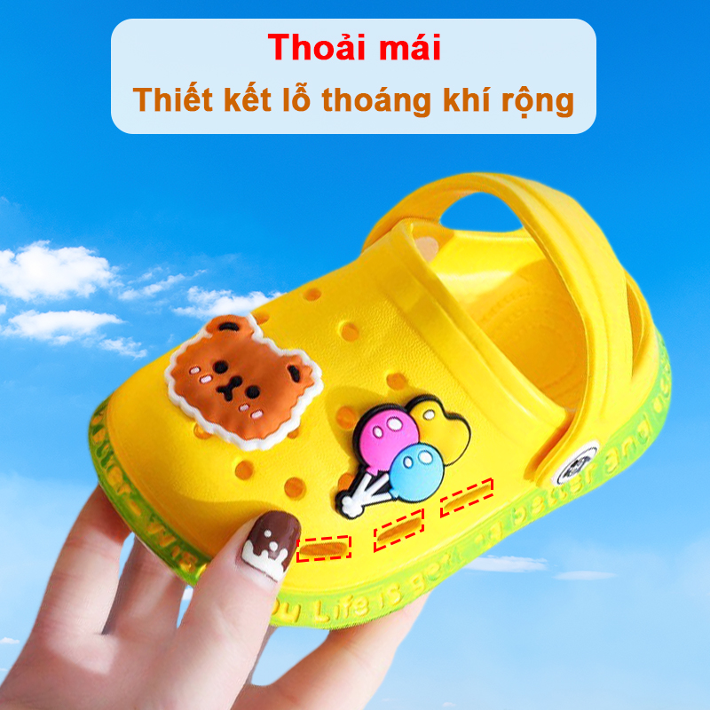 Dép sục cho bé trai và bé gái siêu nhẹ Baby-S, Dép cho bé chống trơn trượt họa tiết xinh xắn – SD7