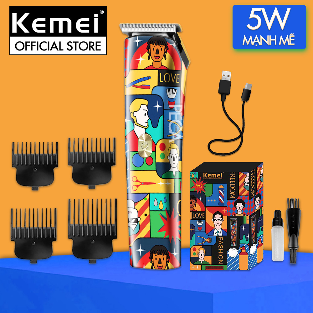 Tông đơ chấn viền Kemei KM-5017H thiết kế độc đáo, sử dụng sạc USB tiện lợi có thể cắt tóc, cạo râu, cạo đầu fade tóc... Hàng chính hãng