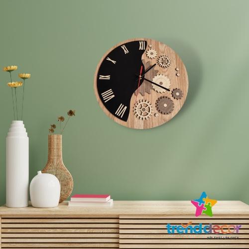 Đồng Hồ Trang Trí Đồng Hồ Treo Tường Gỗ Mắt Xích Kiểu Mới Phong Cách Cổ Điển