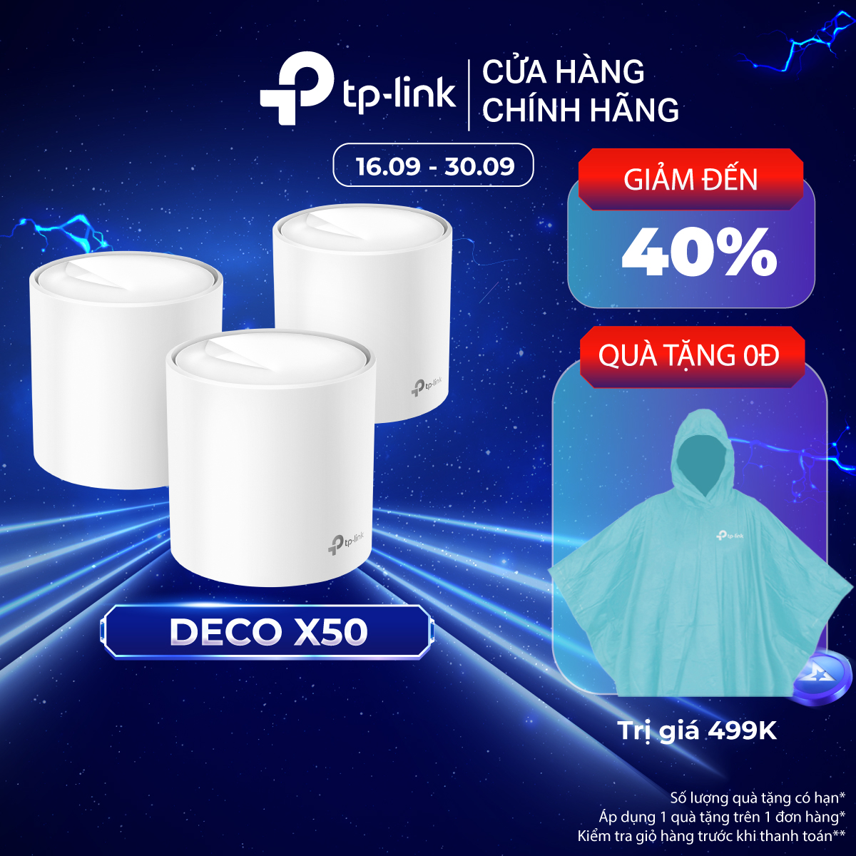 Bộ Phát Wifi Mesh TP-Link Deco X50 Chuẩn WiFi 6 AX3000 - Hàng Chính Hãng