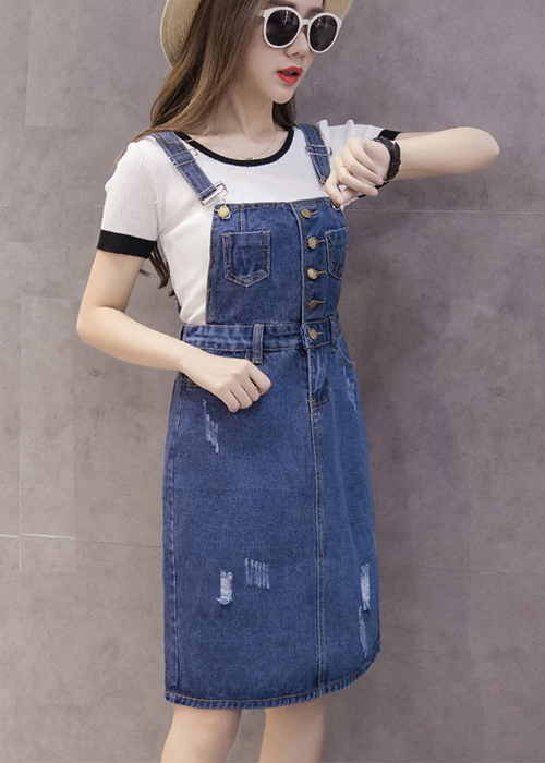 Chân Váy Yếm Jean Nữ Duyên Dáng