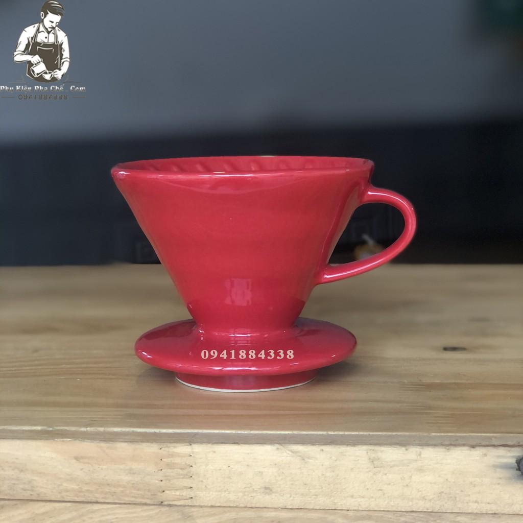 Bộ Bình Pha Drip V60 Phễu Sứ, Bình 600ml, Phễu Sứ Size 1-4cups
