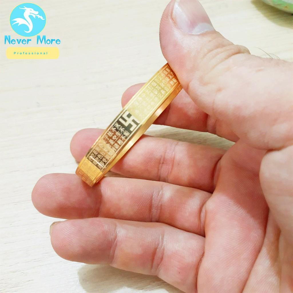 Vòng tay titan bát nhã tâm kinh hình tròn bản to 8mm - đẹp, bền màu, đeo tay vạn sự may