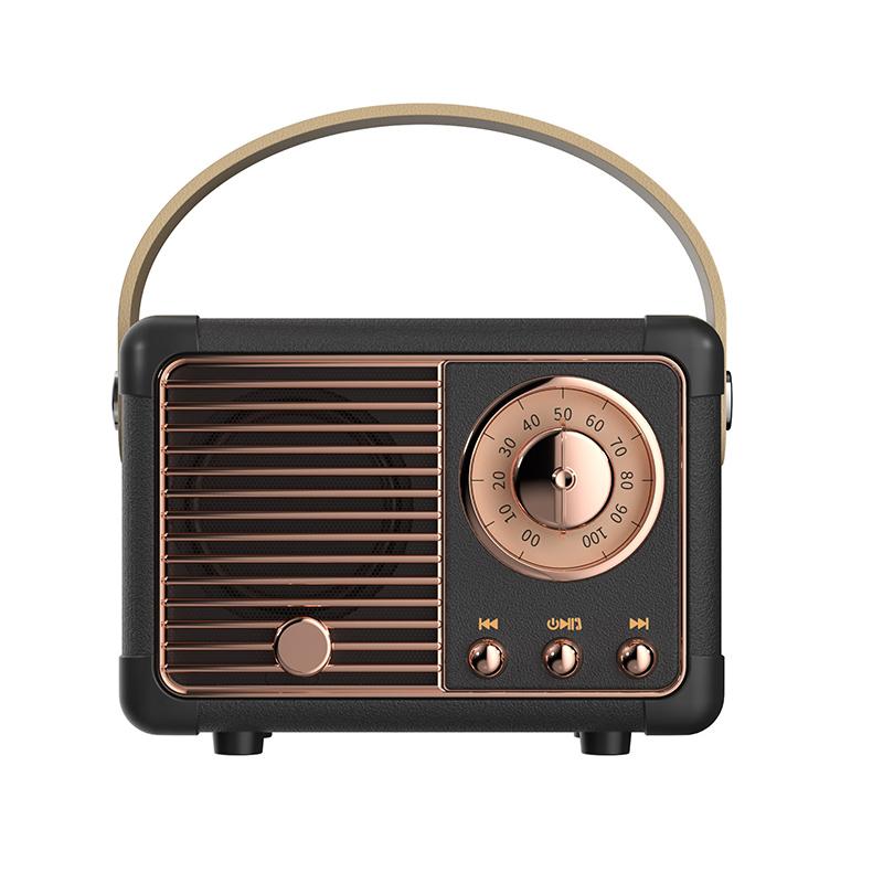 Loa Bluetooth Retro Đĩa U Thẻ TF FM Sáng Tạo Hộp Âm Thanh Mini Di Động USB Mini Ngoài Trời Color: Pink
