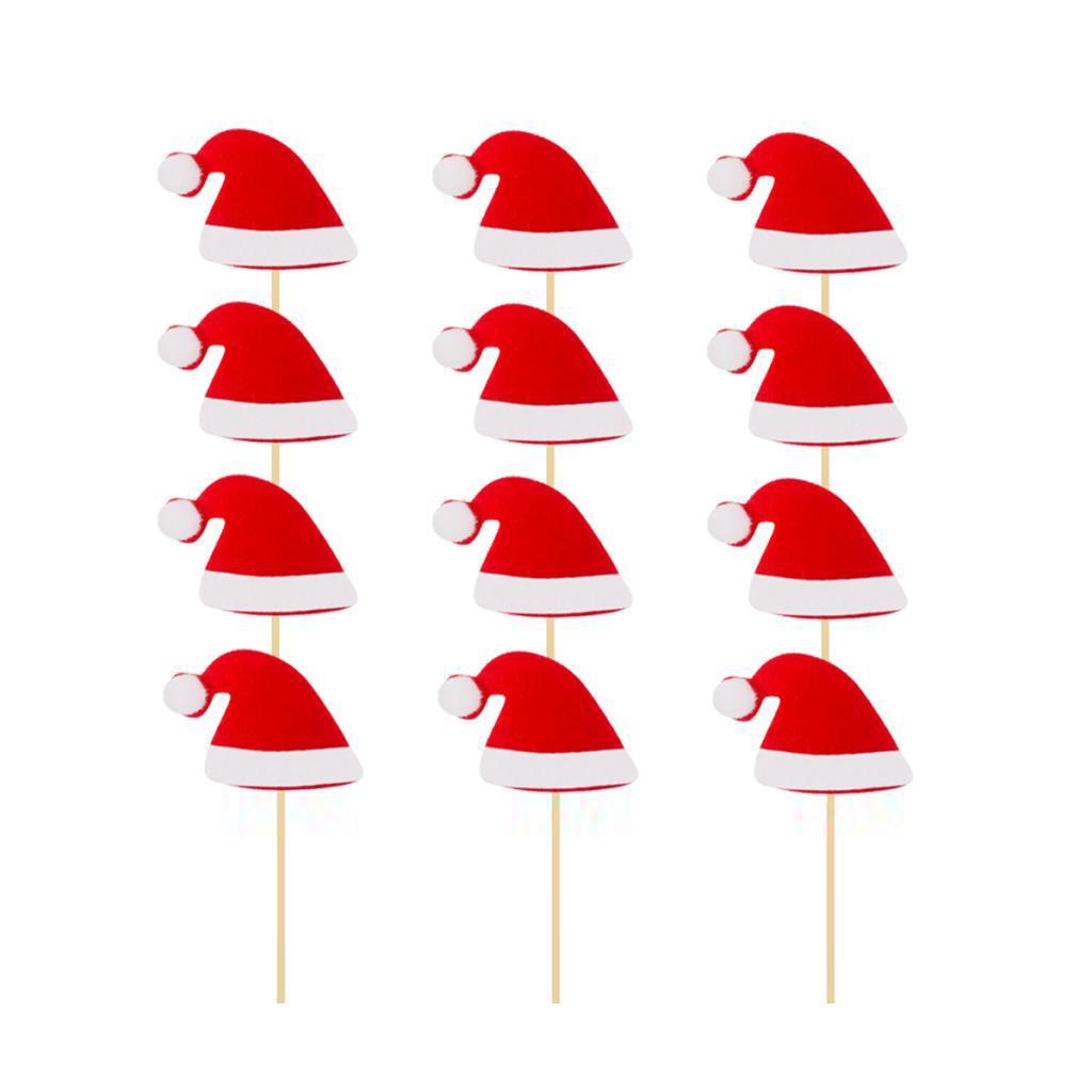 12 Pcs Christmas Cupcake Toppers Cake Topper Picks for Christmas Birthday  Shower Wedding Cake Decoration ()