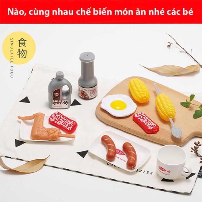 Bộ đồ chơi nấu ăn 36 món loại to cho bé màu xám,có pin bếp hồng ngoại,có âm thanh,bé tập làm đầu bếp nhí siêu yêu