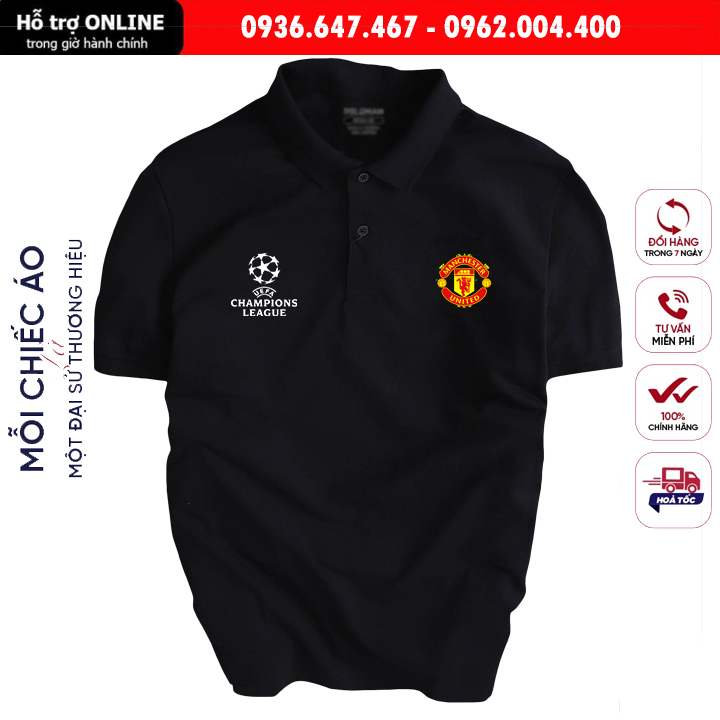 Áo Polo Manchester United Basic Cá Sấu Cao Cấp Co Dãn, Thoáng Mát Form Rộng Dành Cho Nam Và Nữ