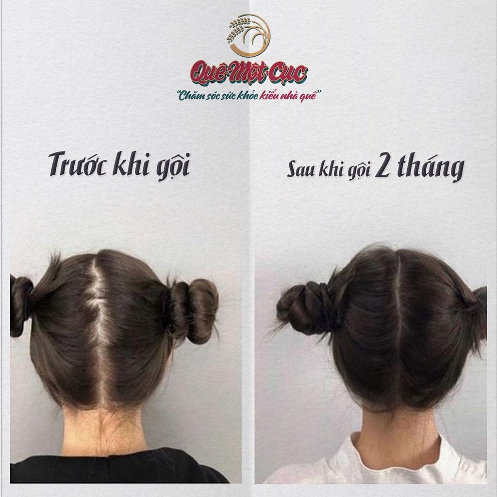 Bộ dầu gội bồ kết, dầu xả, xịt dưỡng tóc, tinh dầu 4 món giảm rụng, tái tạo tóc hư tổn mọi cấp độ QUÊ MỘT CỤC