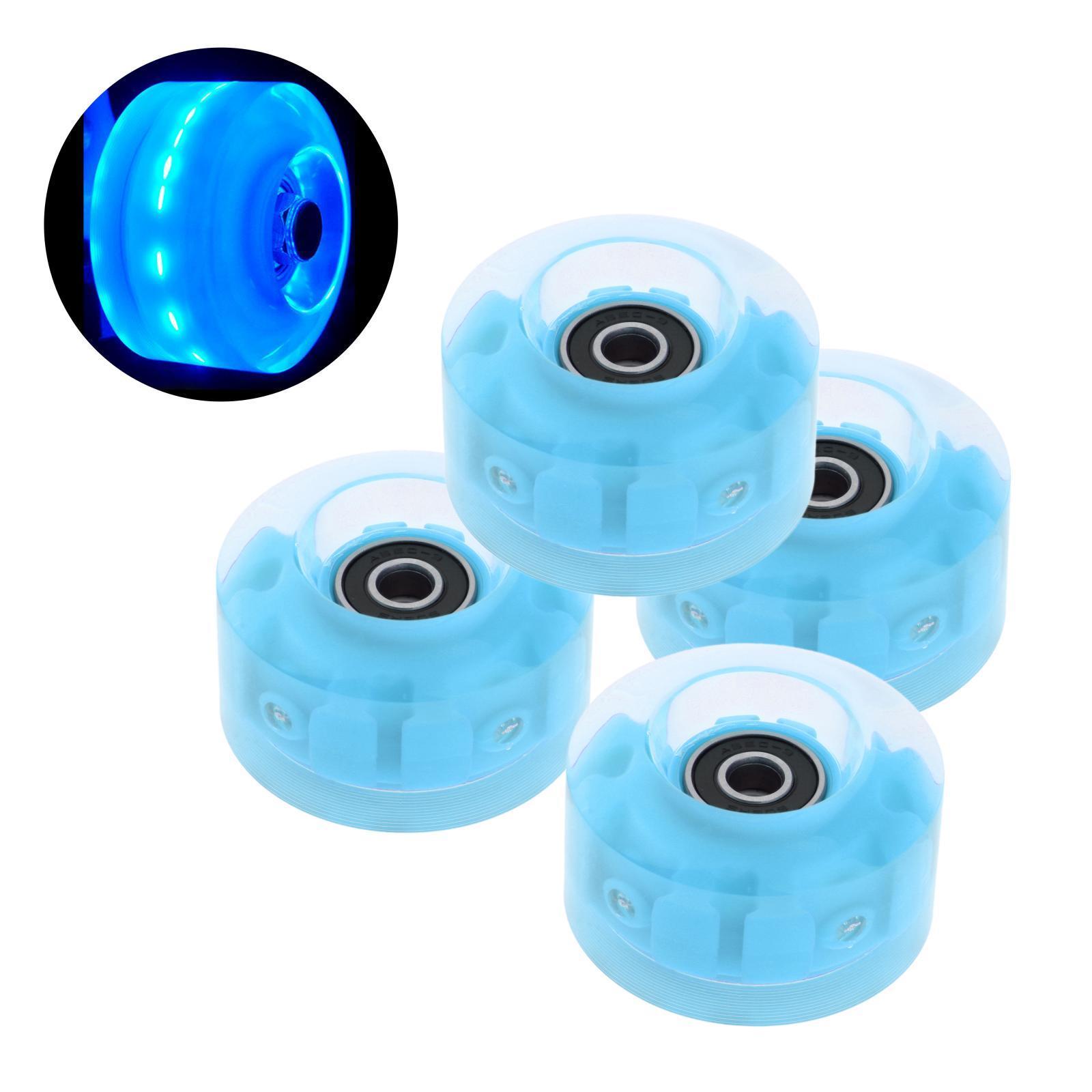 8x Luminous Roller Skate Wheels Light Up with Bearings Double Row Skateboard